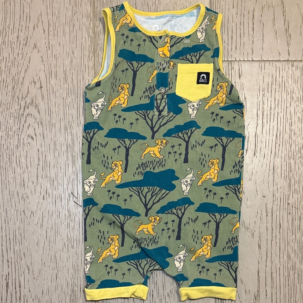 Rags to Raches Green and Yellow Kids One Piece